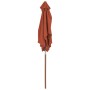 Garden umbrella with wooden pole 150x200 cm terracotta by vidaXL, Umbrellas - Ref: Foro24-44538, Price: 60,02 €, Discount: %