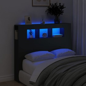 Kopfteil mit LED, schwarzem Holzwerkstoff, 120 x 18,5 x 103,5 cm von , Kopf- und Fußteile - Ref: Foro24-837338, Preis: 81,99 ...