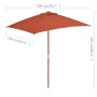 Garden umbrella with wooden pole 150x200 cm terracotta by vidaXL, Umbrellas - Ref: Foro24-44538, Price: 60,02 €, Discount: %