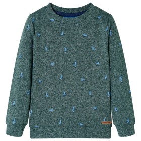 Dunkelgrün meliertes Kinder-Sweatshirt 104 von , Kinder-T-Shirts - Ref: Foro24-12970, Preis: 11,99 €, Rabatt: %