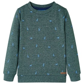 Dunkelgrün meliertes Kinder-Sweatshirt 128 von , Kinder-T-Shirts - Ref: Foro24-12972, Preis: 11,99 €, Rabatt: %