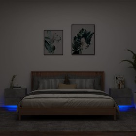 Mesitas de noche de pared con luces LED 2 uds gris hormigón de , Mesitas de noche - Ref: Foro24-836819, Precio: 104,24 €, Des...