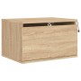 Wall bedside tables with LED lights 2 units Sonoma Oak by , Nightstands - Ref: Foro24-836831, Price: 83,11 €, Discount: %