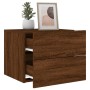 Wall bedside tables with LED lights 2 units brown oak by , Nightstands - Ref: Foro24-836825, Price: 96,28 €, Discount: %