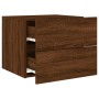 Wall bedside tables with LED lights 2 units brown oak by , Nightstands - Ref: Foro24-836825, Price: 96,28 €, Discount: %