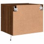 Wall bedside tables with LED lights 2 units brown oak by , Nightstands - Ref: Foro24-836825, Price: 98,99 €, Discount: %