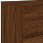 Wall bedside tables with LED lights 2 units brown oak by , Nightstands - Ref: Foro24-836825, Price: 96,28 €, Discount: %