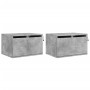 Wall bedside tables with LED lights 2 pcs concrete gray by , Nightstands - Ref: Foro24-836833, Price: 82,85 €, Discount: %