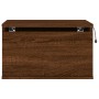 Wall bedside table with LED lights brown oak by , Nightstands - Ref: Foro24-836838, Price: 48,34 €, Discount: %