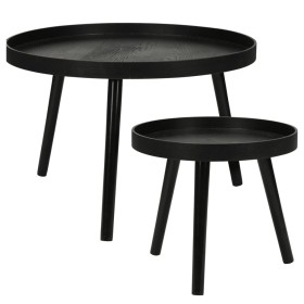 Home&Styling Set of round side tables 2 pieces black by , Side tables - Ref: Foro24-447466, Price: 98,41 €, Discount: %