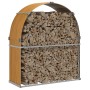 Light brown galvanized steel log holder 120x45x140 cm by , Firewood bags and holders - Ref: Foro24-364581, Price: 51,84 €, Di...