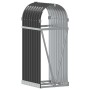 Anthracite gray galvanized steel log holder 40x45x100 cm by , Firewood bags and holders - Ref: Foro24-364557, Price: 41,65 €,...