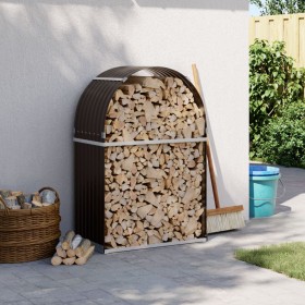 Brown galvanized steel log holder 80x45x120 cm by , Firewood bags and holders - Ref: Foro24-364569, Price: 54,99 €, Discount: %