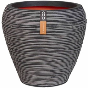 Capi Nature Gerippte konische Vase in Grau anthrazit 42x38 cm KOFZ362 von Capi, Töpfe und Pflanzgefäße - Ref: Foro24-424216, ...