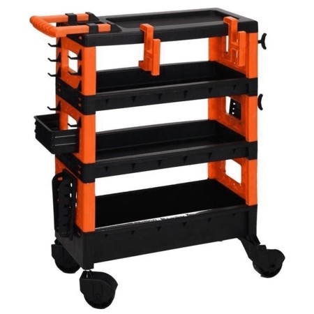 FX-Tools 4-stöckiger Werkzeugwagen in Schwarz und Orange von , Lastenstapler - Ref: Foro24-447439, Preis: 65,49 €, Rabatt: %