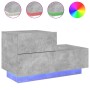 Concrete gray bedside table with LED lights 70x36x40.5 cm by , Nightstands - Ref: Foro24-836780, Price: 71,11 €, Discount: %