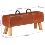 Brown genuine leather gym bench 110 cm by , Banks - Ref: Foro24-356379, Price: 144,66 €, Discount: %