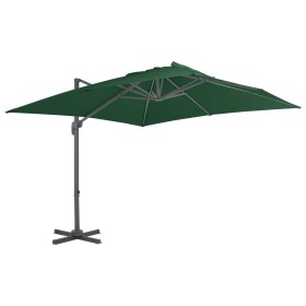 Cantilever parasol with green aluminum pole 400x300 cm by vidaXL, Umbrellas - Ref: Foro24-44635, Price: 460,99 €, Discount: %