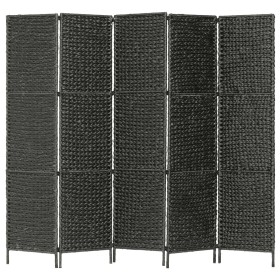 Biombo divisor 5 paneles jacinto de agua negro 193x160 cm de vidaXL, Divisores de ambientes - Ref: Foro24-247352, Precio: 132...