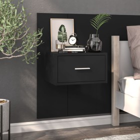 Black wall-mounted bedside table by vidaXL, Nightstands - Ref: Foro24-810973, Price: 32,99 €, Discount: %