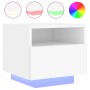 Bedside table with white LED lights 40x39x37 cm by , Nightstands - Ref: Foro24-836798, Price: 55,22 €, Discount: %