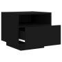 Bedside tables with LED lights, 2 units, black, 40x39x37 cm by , Nightstands - Ref: Foro24-836801, Price: 94,63 €, Discount: %