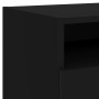 Bedside tables with LED lights, 2 units, black, 40x39x37 cm by , Nightstands - Ref: Foro24-836801, Price: 94,63 €, Discount: %