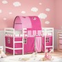 Cama alta para niños con túnel madera pino rosa 90x200 cm de , Camas y somieres - Ref: Foro24-3206996, Precio: 192,15 €, Desc...