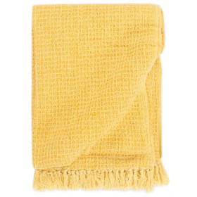 Mustard yellow cotton blanket 160x210 cm by vidaXL, Blankets - Ref: Foro24-133762, Price: 37,22 €, Discount: %