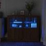 Bedside tables LED lights 2 pcs engineered wood brown oak by , Lockers and storage cabinets - Ref: Foro24-836643, Price: 100,...