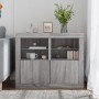 Bedside tables LED lights 2 pcs Sonoma gray engineered wood by , Lockers and storage cabinets - Ref: Foro24-836641, Price: 97...