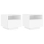 Mesitas de noche con luces LED 2 unidades blanco 40x39x37 cm de , Mesitas de noche - Ref: Foro24-836799, Precio: 89,30 €, Des...