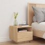 Bedside table with LED lights Sonoma oak 40x39x37 cm by , Nightstands - Ref: Foro24-836802, Price: 51,96 €, Discount: %