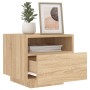 Bedside table with LED lights Sonoma oak 40x39x37 cm by , Nightstands - Ref: Foro24-836802, Price: 51,96 €, Discount: %