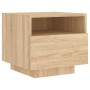 Bedside table with LED lights Sonoma oak 40x39x37 cm by , Nightstands - Ref: Foro24-836802, Price: 51,96 €, Discount: %