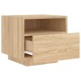 Bedside table with LED lights Sonoma oak 40x39x37 cm by , Nightstands - Ref: Foro24-836802, Price: 51,96 €, Discount: %