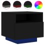 Nightstand with LED lights black 40x39x37 cm by , Nightstands - Ref: Foro24-836800, Price: 70,30 €, Discount: %