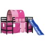 Hochbett für Kinder mit Tunnel aus rosa Kiefernholz 90x190 cm von , Betten und Lattenroste - Ref: Foro24-3207062, Preis: 282,...