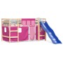 High bed for children with pink pine wood curtains 90x200 cm by , Beds and slatted bases - Ref: Foro24-3207020, Price: 272,27...