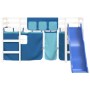 Cama alta para niños con cortinas madera pino azul 90x200 cm de , Camas y somieres - Ref: Foro24-3207022, Precio: 270,39 €, D...