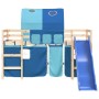 High bed for children with blue pine wood tunnel 90x190 cm by , Beds and slatted bases - Ref: Foro24-3207055, Price: 262,06 €...