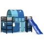 High bed for children with blue pine wood tunnel 80x200 cm by , Beds and slatted bases - Ref: Foro24-3207043, Price: 277,90 €...