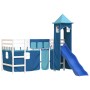 Cama alta para niños con torre madera pino azul 90x200 cm de , Camas y somieres - Ref: Foro24-3207076, Precio: 285,43 €, Desc...