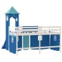 Cama alta para niños con torre madera pino azul 90x200 cm de , Camas y somieres - Ref: Foro24-3207076, Precio: 285,43 €, Desc...