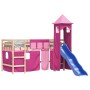 Cama alta para niños con torre madera pino rosa 90x200 cm de , Camas y somieres - Ref: Foro24-3207074, Precio: 285,15 €, Desc...