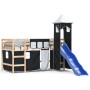 Cama alta niños con torre madera pino blanco negro 90x190 cm de , Camas y somieres - Ref: Foro24-3207081, Precio: 257,49 €, D...