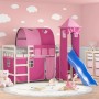 High bed for children with pink pine wood tower 90x200 cm by , Beds and slatted bases - Ref: Foro24-3207104, Price: 299,29 €,...