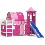 Cama alta para niños con torre madera pino rosa 90x200 cm de , Camas y somieres - Ref: Foro24-3207104, Precio: 299,29 €, Desc...