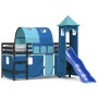 Cama alta para niños con torre madera pino azul 80x200 cm de , Camas y somieres - Ref: Foro24-3207097, Precio: 291,20 €, Desc...