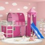 High bed for children with pink pine wood tower 80x200 cm by , Beds and slatted bases - Ref: Foro24-3207095, Price: 293,65 €,...